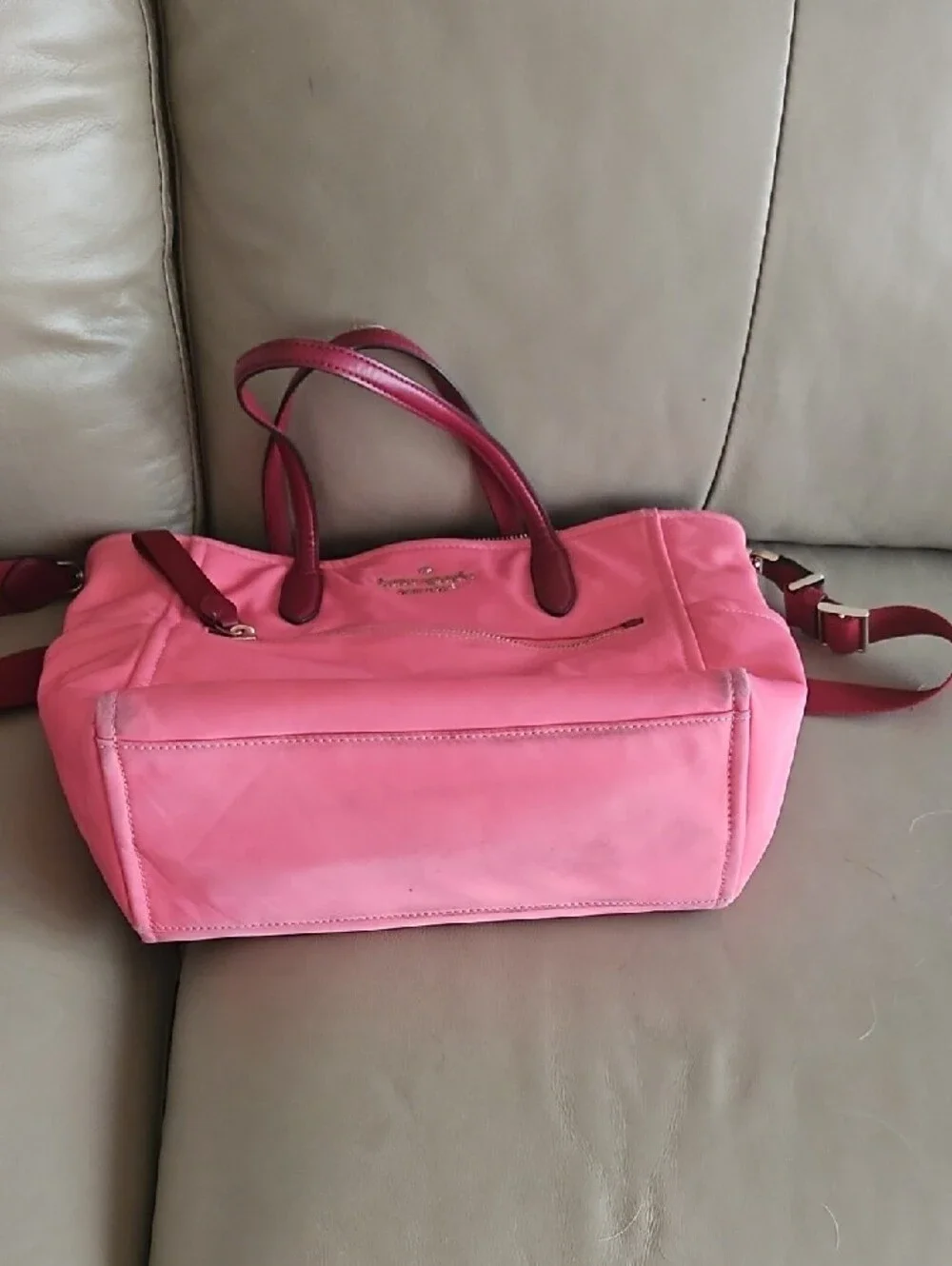 kate spade Pink Two-Tone Tote with Crossbody Strap And Matching Wallet - Picture 11 of 12